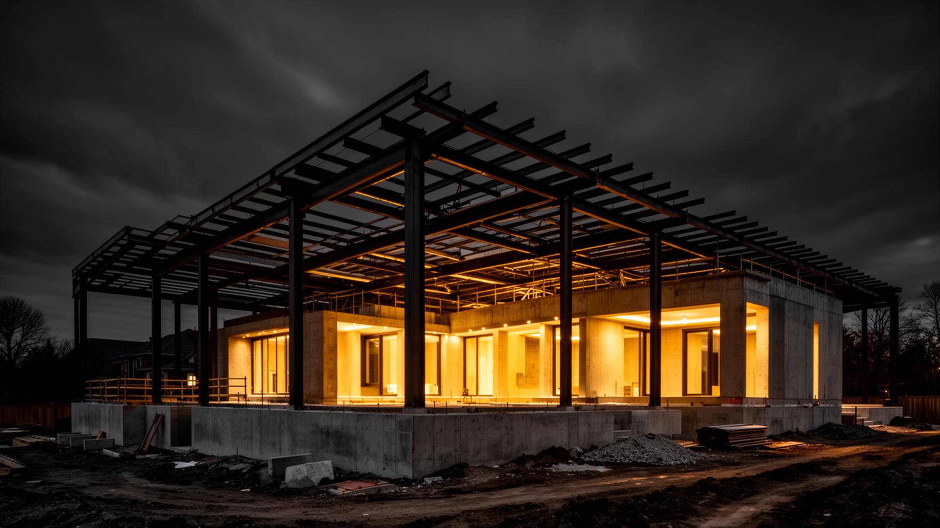 Prime Capital Construction site at dusk